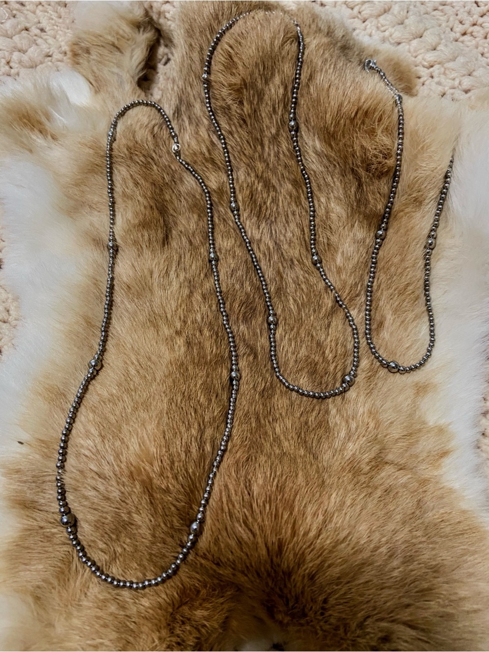 Silver Layering Necklaces - Navajo Pearl Style - Stainless Steel - Picture 4 of 6